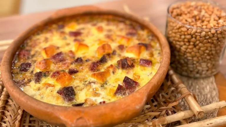 Feijão de corda gratinado cheio de sabor