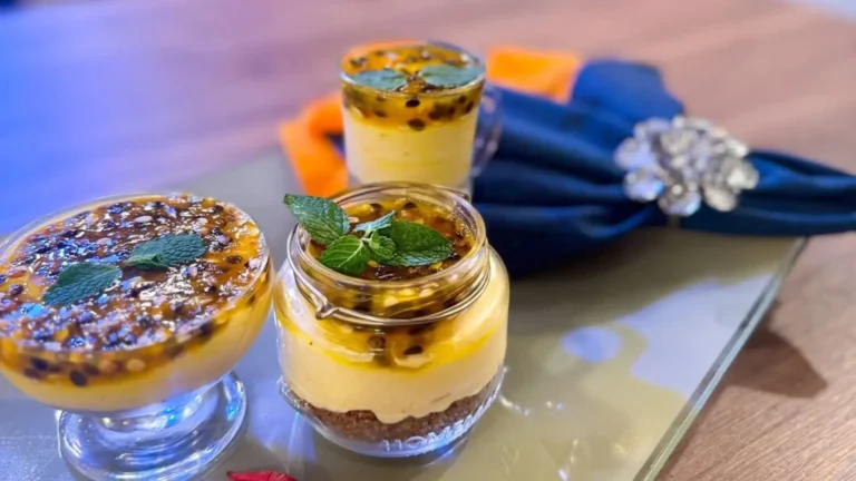 Trio cremoso de frutas tropicais e pimenta