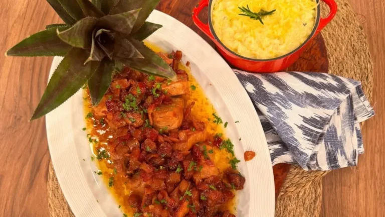 Saboroso medalhão suíno glaceado no abacaxi!