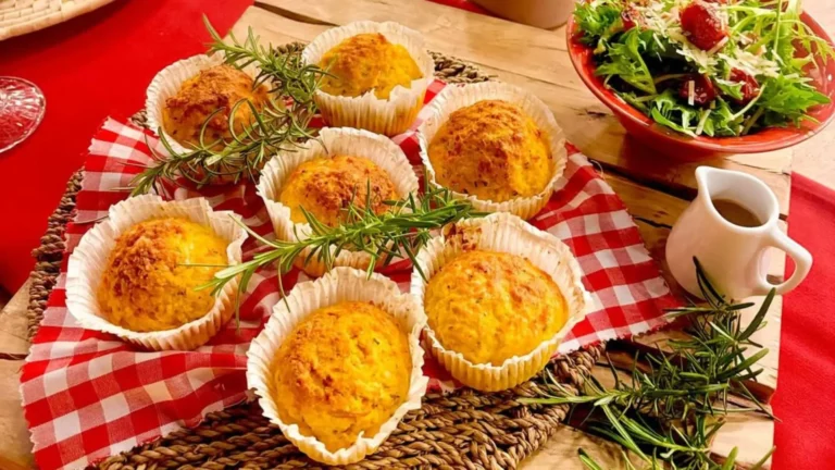 Muffin de frango proteico com alecrim e queijo canastra