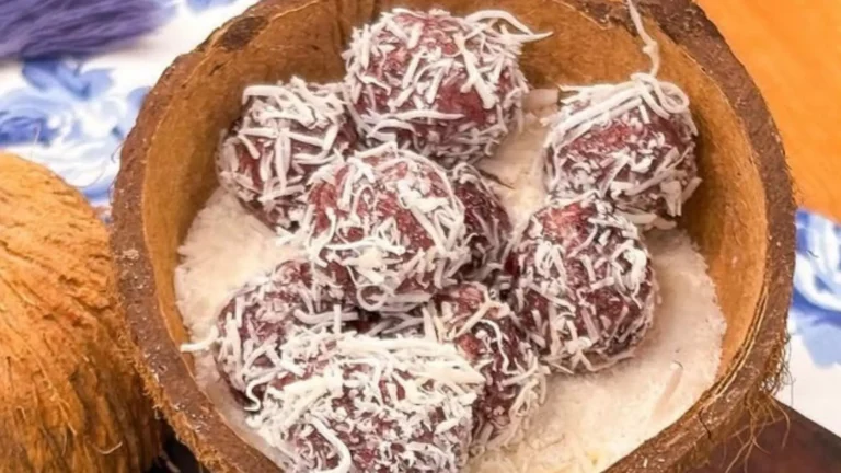 Trufa de coco com amêndoas e laranja simples e gostosa